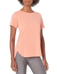 Amazon Essentials Women's Studio Relaxed-Fit Lightweight Crewneck T-Shirt-Discontinued Colours, Bright Peach Heather, M