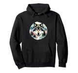 Wild Wolf Moon Howling Nature Lover Animal Spirit Print Pullover Hoodie