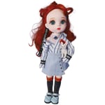 LUSHUN BJD Doll 1/6 SD Dolls 12 Inch 28 Ball Jointed Doll DIY Toys Striped shirt, short skirt, red curly hair set with Full Set Clothes Shoes Wig Makeup