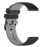INF Klokkebånd silikon Svart+grå 20 mm Samsung Galaxy Watch 5/5 Pro/4 40 mm 44 mm/3 41 mm/Gear Support/ Huawei Watch GT3/GT2 42 mm/Garmin Forerunner 158/Garmin Vivoactive 3