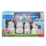 Peppa Pig 4x Family Members Paint-Up Figures with Paint and Brush Set