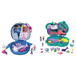 Polly Pocket Freezin' Fun Narwhal Compact with Fun Reveals, Micro Polly, Lila Dolls, GKJ52 & Otter Aquarium Compact, 2 Micro Dolls, 5 Reveals, 12 Accessories, Pop & Swap Feature, 4 & Up