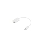 USB till Micro USB Kabel - Inbyggd OTG Adapter - Vit