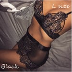 Sexy Lingerie Set Lace Yarn Dress Babydoll Black L