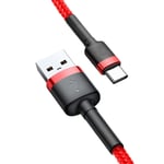 SiGN Cafule USB-C-kabel 2A, 2 m - Rød