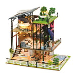 YANGUANG DIY Miniature House 3D Dollhouse Kit Craft Toy Wooden Villa Assembly Building Model Puzzle Toy Valentine's Day for Creative Birthday Gift (No Glue&Battery)