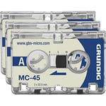 Grundig GGM4500Â Dictation Machines Accessories Micro Cassette MC45Â (Pack of 3)