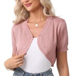 Gyabnw Boléro Femme Chic et Élégant Haut Court Manche Courte Veste Festive Femme Traditionnel Court Cardigan Top Robe Veste Gilet Cardigan pour Mariage Top et Haut de Veste Robe Tenues Femme