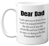 Funny Dad Gifts from Daughter Son - Dear Dad Mug - Fathers Day Mug, Christmas Present Birthday Gift for Dad, Gifts for Dad from Son, Dishwasher Microwave Safe Coffee Mugs Tea Cup - Made in UK