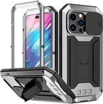 Iphone 14 Pro Max 5G Case, Aluminum Metal Gorilla Glass Shockproof Military Heav