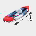 Bestway Uppblåsbar kajak Hydro Force Rapid X1, 290 x 91 42 cm, röd/blå/grå + paddel handpump fenor transportväska lagningslapp