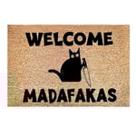 Mörkt Välkommen Madafakas Full Print Dörrmatta Rolig Dörrmatta Heminredning Köksbadrumsinredning Ge Folk (FMY) BlackBrown