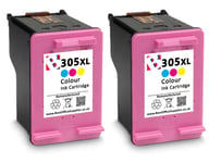 305XL Black and Colour Refilled Ink Cartridge For HP Envy 6032e Printers