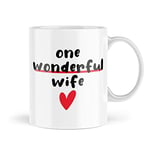 Valentines Mugs | One Wonderful Wife Mug | for Her Birthday Anniversary Wedding Married Romantic Love Couple Mug Cute | MBH1711