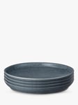 Denby Dark Grey Speckle Stoneware Medium Coupe Plates, Set of 4, 21cm, Grey