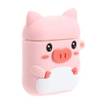 Hemobllo Silicone Pink Piggy Wireless Earbuds Case Headset Box Cover Shockproof Protective Case Compatible for AirPods