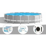 Kit piscine tubulaire Intex Prism Frame ronde 5,49 x 1,22 m + 6 cartouches de filtration + Kit d'entretien + Pompe à chaleur