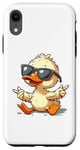 Coque pour iPhone XR Drôle canard jaune portant des lunettes de soleil