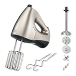 Solis Hand & Stick Mixer 7371 - Hand Mixer & Stick Blender - Whisks, Dough Hooks, Blender Wand and Accessories Included - 16 Speed Levels - Metalic Design