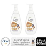 Dove Kids Care Body Wash Coconut Cookie Hypoallergenic Foaming Wash, 2x400ml