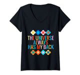 Womens The Universe Always Has My Back Affirmation Manifest V-Neck T-Shirt