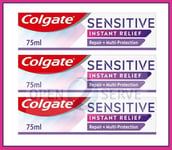 3x Colgate Sensitive Instant Relief Repair + Multi-Protection Toothpaste - 75ml