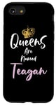 Coque pour iPhone SE (2020) / 7 / 8 Teagan Name Queen personnalisé pour femme fille Rose Noir