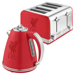 Kettle Toaster Liverpool Red Set SWAN Kitchen Retro Set 4 Slice 1.5L 3000W