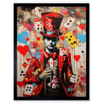 The King of Hearts Modern Magician Magical Artwork Playing Cards Art Print Framed Poster Wall Decor 12x16 inch