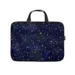 Diving fabric,Neoprene,Sleeve Laptop Handle Bag Handbag Notebook Case Cover Blue & Gold Celestial Stars Whimsical Watercolor,Classic Portable MacBook Laptop/Ultrabooks Case Bag Cover 12 inches