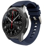 TiMOVO Band Compatible with Samsung Gear S3 Frontier/Galaxy Watch 3 45mm, Soft Silicone Strap fit S3 Classic/Watch 46mm/Huawei Watch GT2 Pro/GT 2e/GT 46mm/GT2 46mm/Ticwatch pro 3/S2/E2 - Midnight Blue