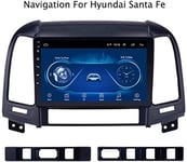 QXHELI Navigation GPS Navigation GPS Android Voiture Multimédia Autoradio Vidéo 2 DIN Écran Tactile LCD Bluetooth Commande Au Volant pour Hyundai Santa Fe 2005 À 2012