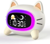 Lemnoi Kids Alarm Clock Sleep Trainer Clock Moon and Sun Childrens Alarm Clock