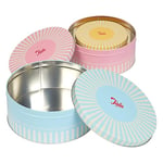 Tala Traditional Cake Storage Tins, Set of 3 Round Nesting Cake Storage Tins, Perfect for storing Cakes, Biscuits and Savoury Treats, Sizes, 25.5cm x 10cm, 22 x 9.5cm and 17cm x 8.2cm