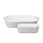 Denby James Martin Cook Small Rectangular and Large Rectangular Dish Set, White, Grey