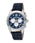 Roberto Cavalli RC5G046L0015 Mens Quartz Stainless Steel Dark Blue Leather 10 ATM 42 mm Watch - One Size