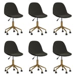 vidaXL 3086106 Swivel Dining Chairs 6 pcs Dark Grey Velvet(3x333496)
