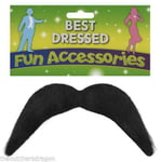 Unisex Mexican Style Black Moustache Fancy Dress UK Gringo Bandit Tash
