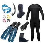 Utstyrspakke snorkling herre 7mm - Belte og 8 kg bly