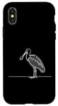 Coque pour iPhone X/XS Line Art Oiseau Ornithologue Cuillère en rose