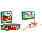 BRIO World Grand Roundhouse for Kids Age 3 Years Up & World Lifting Bridge for Kids Age 3 Years Up - Compatible With All Railway Train Sets and Accessories