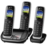 Panasonic KX-TGJ323EB Cordless Phone, Trio Handset with Nuisance Call Blocker