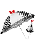 Svart og Hvit Paraply - 67 cm Kostymetilbehør