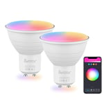 GU10 Smart Bulb, Alexa gu10 LED Bulbs Cool Warm White&RGB, Avatar Controls Music Sync RGBCW Colour Dimmable WiFi Spotlights Works with Google Home, Updated (2700K-6500K) [Energy Class G]