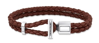 Thomas Sabo Rebel At Heart Double brunt läderarmband A2148-682-2