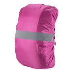 55-65L Waterproof Backpack Rain Cover with Reflective Strap L Rose Red