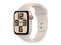 Apple Watch SE (GPS + Cellular) - 2a generation - 44 mm - stjärnljusaluminium - smart klocka med sportband - fluoroelastomer - starlight - bandstorlek: M/L - 32 GB - Wi-Fi, LTE, Bluetooth - 4G - 33 g