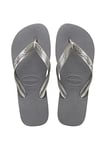 Havaianas, Women's, Top Tiras (Mini Me), Flip Flop, Steel Grey, 8C UK