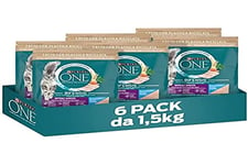 Purina One Bifensis Appétit Difficile Croquettes Chats Morue et Truite 6 Boîtes de 1,5 kg