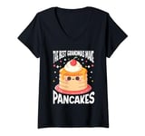 Womens Pancake Maker Food Lover The Best Grandmas Make Pancakes V-Neck T-Shirt